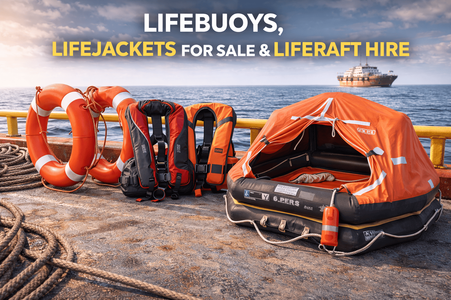 Lifebuoys, lifejackets, and liferafts are essential marine safety tools