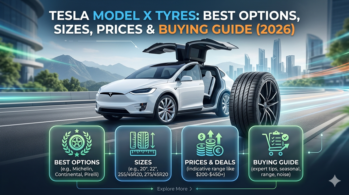 Tesla Model X Tyres: Best Options, Sizes, Prices & Buying Guide (2026)