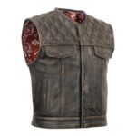 men leather motorcycle vest