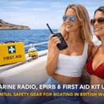 VHF marine radio, ACR EPIRB and Category C first aid kit onboard a UK vessel for marine safety