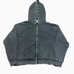 Saint Vanity Black Studded Zip Hoodie