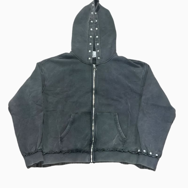 Saint Vanity Black Studded Zip Hoodie
