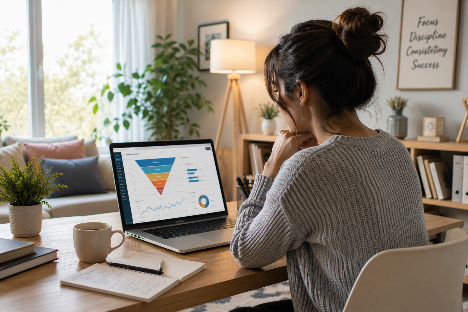 girl watching graph