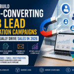 The image highlights the strategies of b2b lead generation.