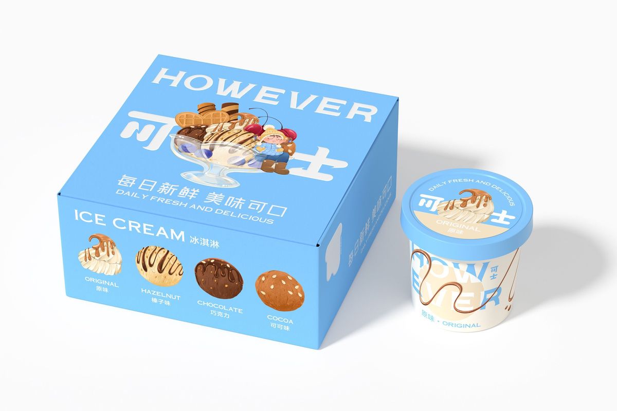 Ice cream boxes with logo
