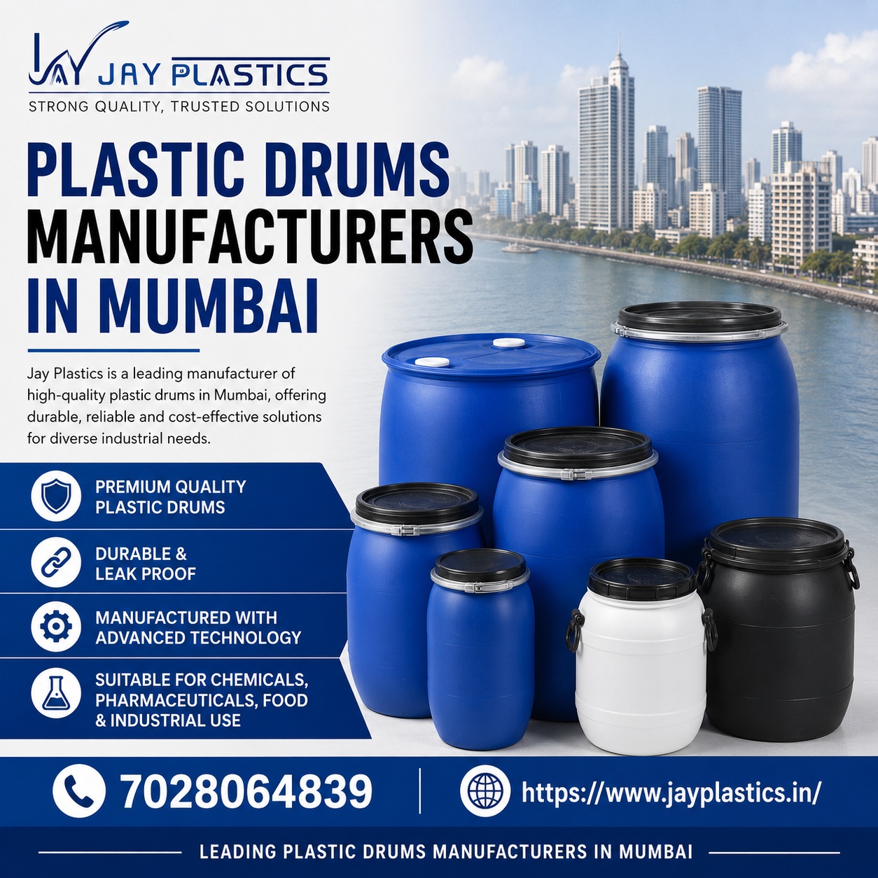 Plastic drums manufactured by trusted plastic drums manufacturers in Mumbai