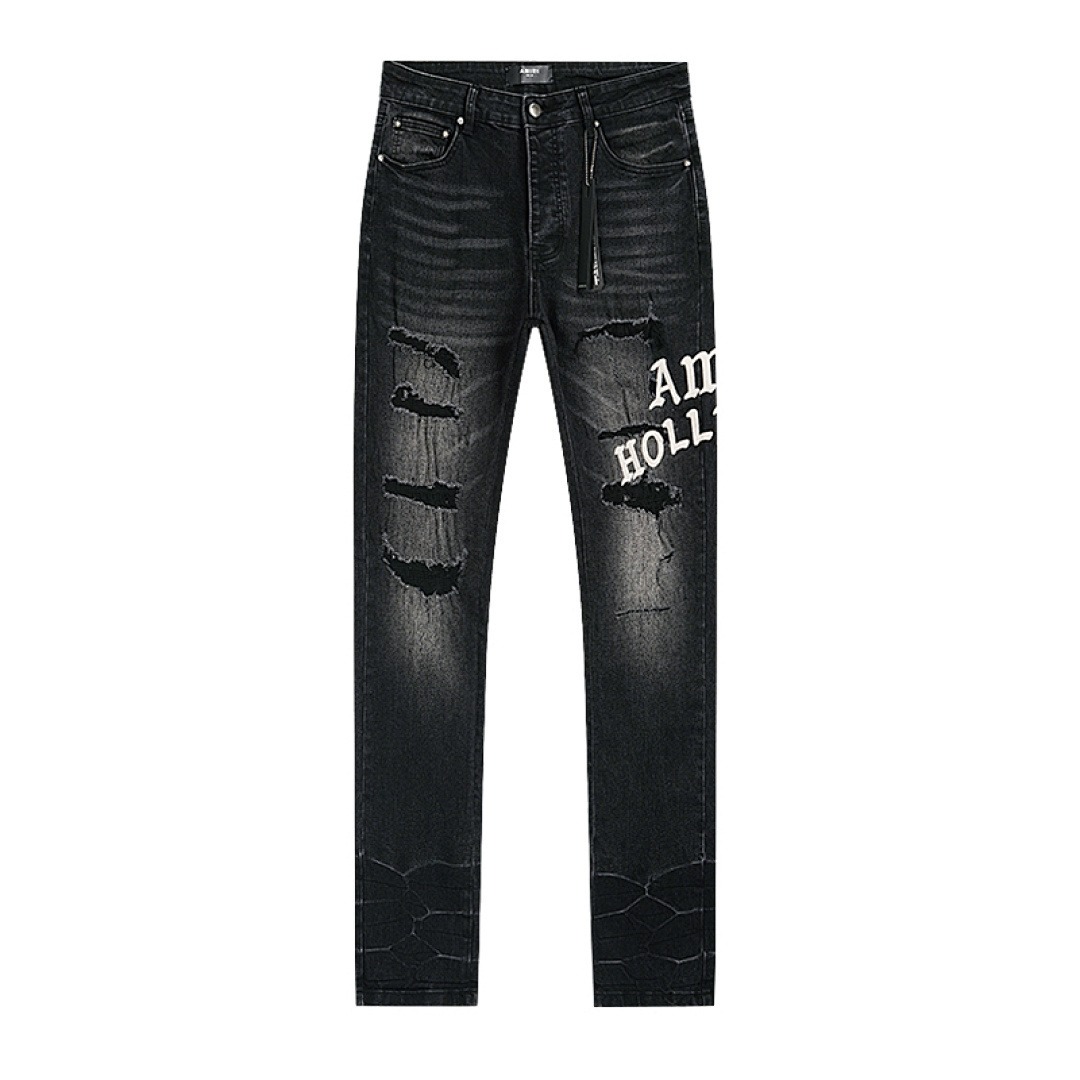 Amiri Appliquè Thrasher Black Jeans