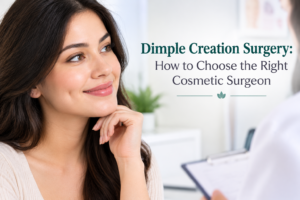 Dimple creation surgery consultation with a cosmetic surgeon to achieve natural-looking facial dimples.