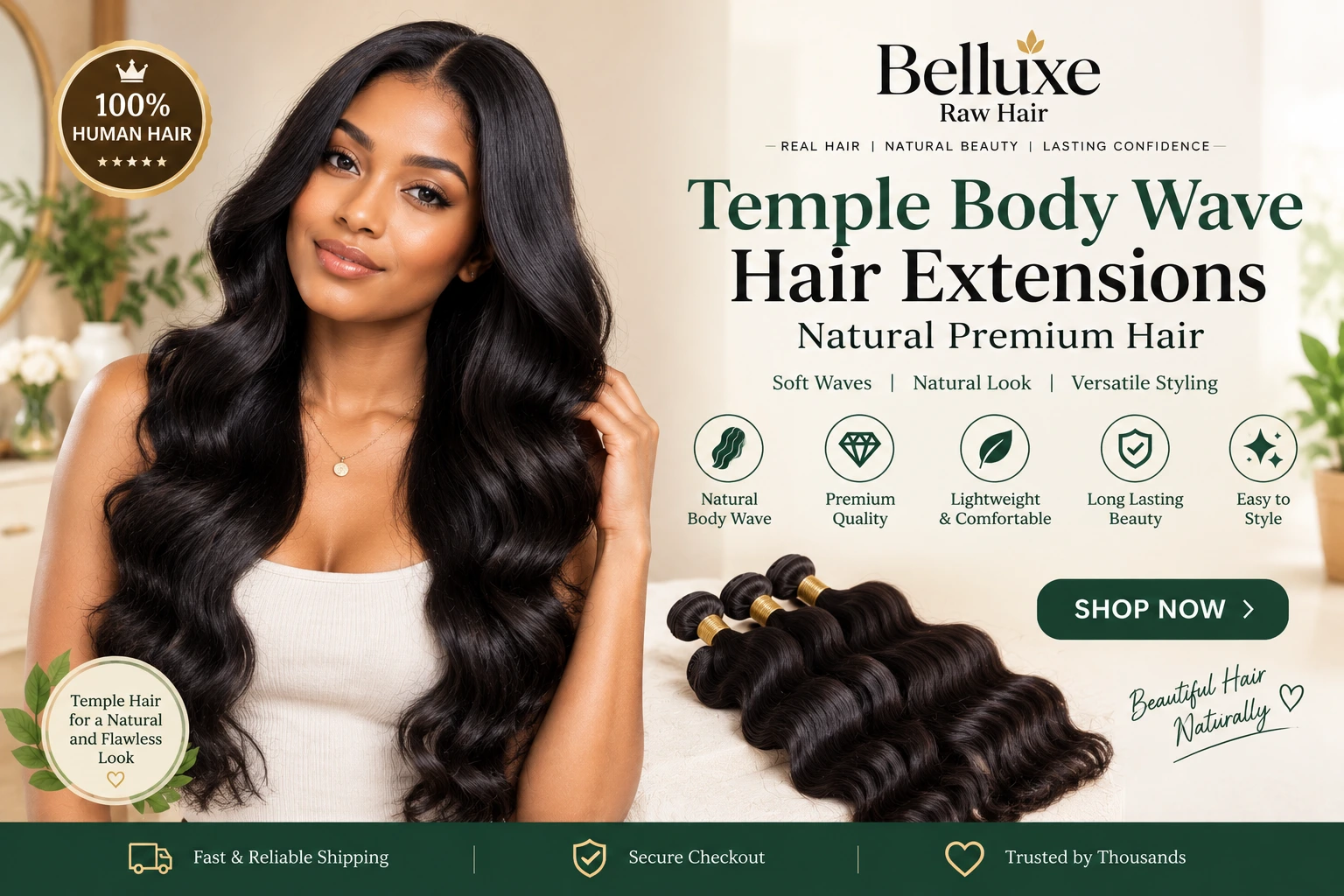Temple Body Wave Hair