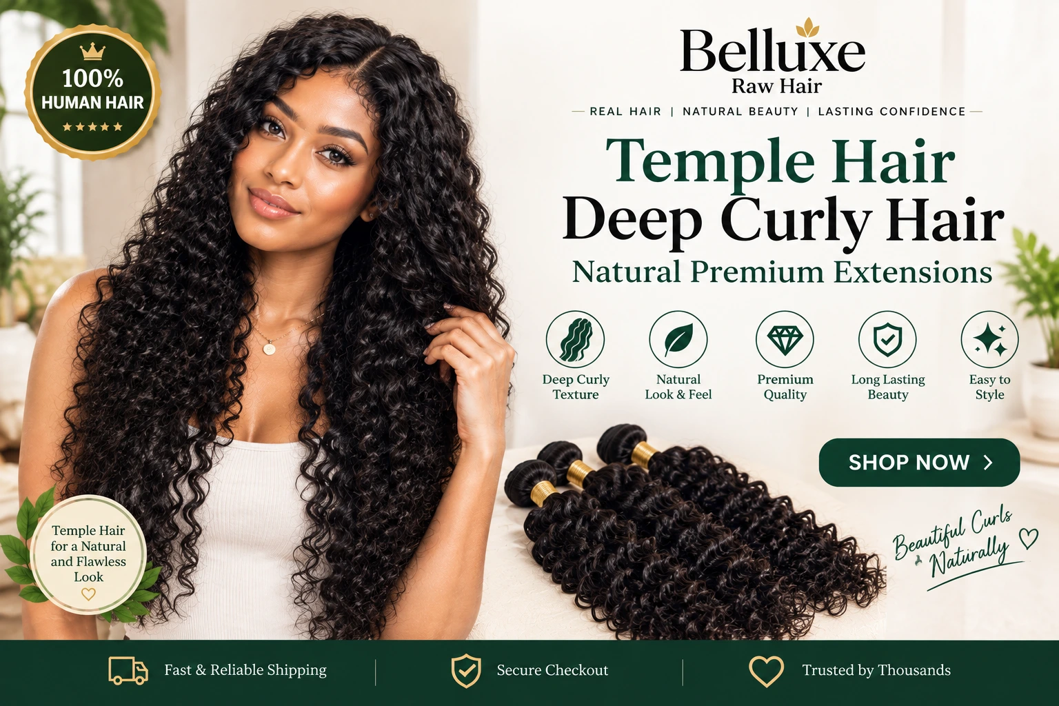 Temple Hair Deep Curly Hair