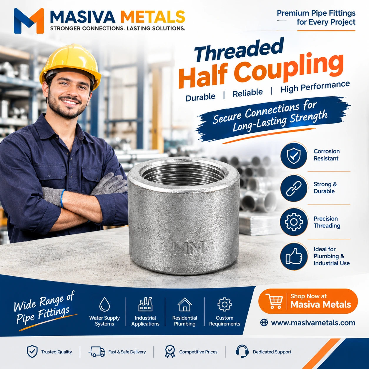 Threaded Half Coupling
